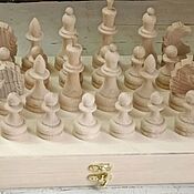 Материалы для творчества handmade. Livemaster - original item ShF50255 Chess pieces with Board 50 25 5.6 cm.. Handmade.