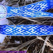 Русский стиль handmade. Livemaster - original item Wedding glasses white and blue. Handmade.