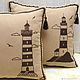 Lighthouse-four interior cushions with embroidery-custom made. Pillow. pillowstown. Online shopping on My Livemaster.  Фото №2