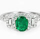 1.40tcw Oval Colombian Emerald Engagement Ring, Modern Emerald Engagem, Rings, West Palm Beach,  Фото №1