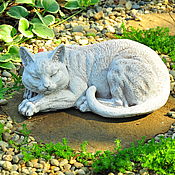 Для дома и интерьера handmade. Livemaster - original item Molly the Cat Sleeping Concrete Garden Decor Provence. Handmade.