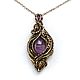 Tender feeling lilac bilateral c pendant with amethyst and citrine, Pendants, Moscow,  Фото №1