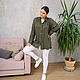 Shirt in man style green. Blouses. NATALINI. My Livemaster. Фото №7