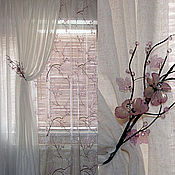 Для дома и интерьера handmade. Livemaster - original item Curtains for bedroom linen ,Sakura. Handmade.