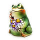 Order Ceramic figurine ' Frog with flowers'. aboka. Livemaster. . Figurines Фото №3