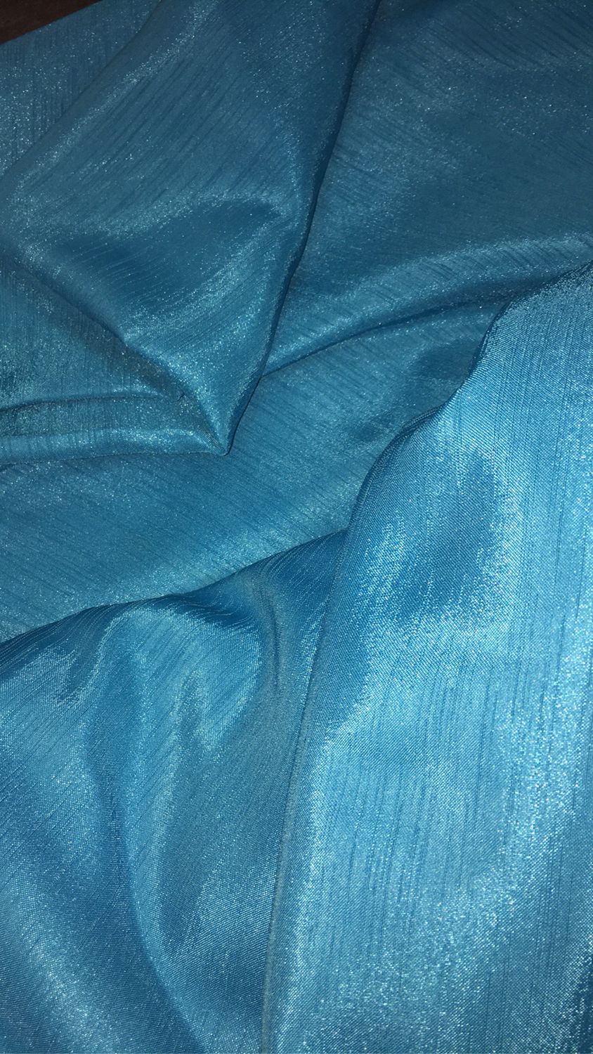 turquoise curtain material