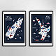 2 постера: Северный и Южный острова Новой Зеландии, Карты мира, Москва,  Фото №1