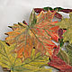 Plate `Autumn maple`. diameter 24 cm. Openwork ceramics Elena Zaichenko
