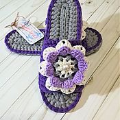 Обувь ручной работы handmade. Livemaster - original item Women`s Slippers with a voluminous flower. Handmade.