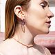 Серьги и чокер авторское исполнение. Серьги классические. VeKo Artgems. Интернет-магазин Ярмарка Мастеров.  Фото №2