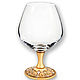 Vip cognac gift glass.Gilding.An elite Gift for a man, Wine Glasses, Chrysostom,  Фото №1