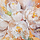 Morning of white flowers, oil peonies on canvas, Pictures, Moscow,  Фото №1