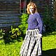 Long skirt in a large gray check, boho skirt. Skirts. Boho-Eklektika. Online shopping on My Livemaster.  Фото №2