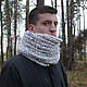 Snood 'Rock and Roll' (in two turns, gray and white). Snudy1. IRINA GRUDKINA Handmade Knitwear. My Livemaster. Фото №14