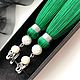 Brush earrings Fresh greenery green herbaceous silk pearl silver. Tassel earrings. GolDFenix. Online shopping on My Livemaster.  Фото №2