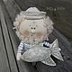 Fisherman and Fish Doll texstile. Stuffed Toys. Tatiana (Fetastyle). Online shopping on My Livemaster.  Фото №2