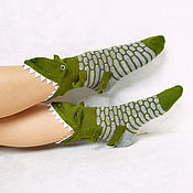 Аксессуары handmade. Livemaster - original item Dragon Biting Socks Original Gift Wool Socks. Handmade.