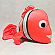 Doll toy fish Nemo orange, soft for children, fish. Puppet show. greenfox-23. Online shopping on My Livemaster.  Фото №2