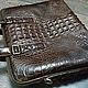 Men's bag made of embossed crocodile skin, in brown!. Men\'s bag. SHOES&BAGS. My Livemaster. Фото №6