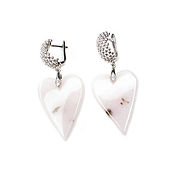 Украшения handmade. Livemaster - original item Opal earrings, heart earrings, opal earrings in silver. Handmade.