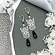 Серьги с черным агатом и лунным камнем "Черные кошки", Серьги классические, Москва,  Фото №1