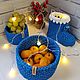 Новогодний набор корзин. Новогодние сувениры. Knitted basket. Интернет-магазин Ярмарка Мастеров.  Фото №2
