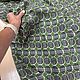 Лен с кругами на зеленом фоне. Ткани. Эксклюзивные ткани made in ITALY. Ярмарка Мастеров.  Фото №8