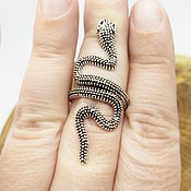 Украшения handmade. Livemaster - original item Detachable Steel Snake Ring (16.5-18.5). Handmade.