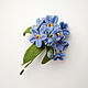 Brooch forget-Me-not bouquet. Brooches. Batik Silk Elcheva Sofia. Online shopping on My Livemaster.  Фото №2