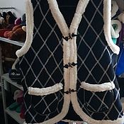 Одежда handmade. Livemaster - original item Sheepskin vest size 60. Handmade.