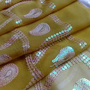 Антикварный натуральный шелк ручного ткачества
