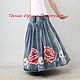 Luxurious denim skirt "Poppies and daisies". Skirts. Exclusive clothes Dneproart (dneproart). My Livemaster. Фото №5