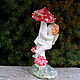 Little elf and fly agaric. Figurine Porcelain. Figurines. Mila. My Livemaster. Фото №4