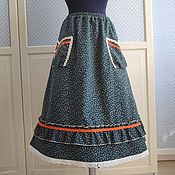 Одежда handmade. Livemaster - original item Boho skirt for autumn winter made of warm cotton 