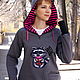Women's hoodie made of footer, women's sweatshirt with hood gray Raccoon, Sweatshirts, Novosibirsk,  Фото №1