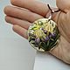 suspension: ' Irises with hummingbirds'. Pendants. jewelryartaccessories. Online shopping on My Livemaster.  Фото №2