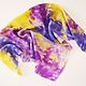 Silk handkerchief batik purple-yellow neckerchief gift. Shawls1. SilkColor. My Livemaster. Фото №4