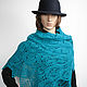 Openwork turquoise scarf, wool stole. Scarves. IRINA GRUDKINA Handmade Knitwear. Online shopping on My Livemaster.  Фото №2
