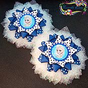 Украшения handmade. Livemaster - original item Star-shaped bows made of turnip ribbon and kanzashi tulle. Handmade.