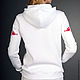 Women's white zipper hoodie with a hood with a Russian ornament. Sweater Jackets. Lara (EnigmaStyle). My Livemaster. Фото №4