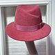 Женская шляпа из велюра "Лайма"розовый коралл, Шляпы, Санкт-Петербург,  Фото №1