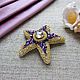 brooches: Purple-gold starfish. Brooches. SilkArt Tatyana. Online shopping on My Livemaster.  Фото №2