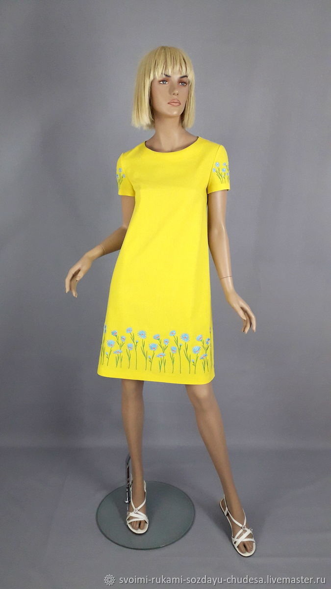 Платье трапеция выкройки с рукавом двух видов и складкой