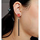Long stud earrings. Stud earrings. Wooden jewellery. Online shopping on My Livemaster.  Фото №2