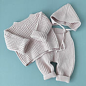 Работы для детей, handmade. Livemaster - original item Knitted set for girl, boy, warm suit. Handmade.
