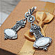 Scarlet earrings natural mother of pearl, silver12 microns, Earrings, Kostroma,  Фото №1