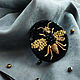 Order Brooch Bee Golden bee round black brooch embroidery on velvet. Home textiles for children and toys. Livemaster. . Brooches Фото №3