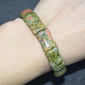 Украшения handmade. Livemaster - original item Bracelet of natural stone Unakite. Handmade.
