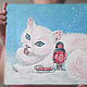 Сказочный белый кот и маленькая девочка, Картины, Новокузнецк,  Фото №1