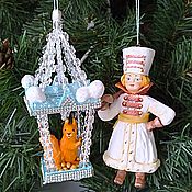 Сувениры и подарки handmade. Livemaster - original item Christmas toys: cotton wool Servants guard the squirrel.. Handmade.
